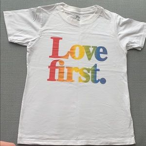 JCrew “Love First” t shirt sz s